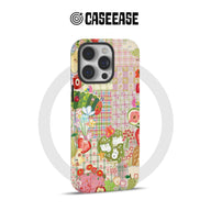 Funda para teléfono con diseño de patchwork de frutas y orugas hambrientas