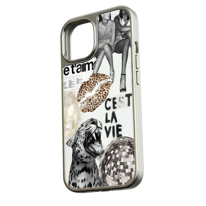 Holographic Chrome Phone Case - Wild Style Collage Design
