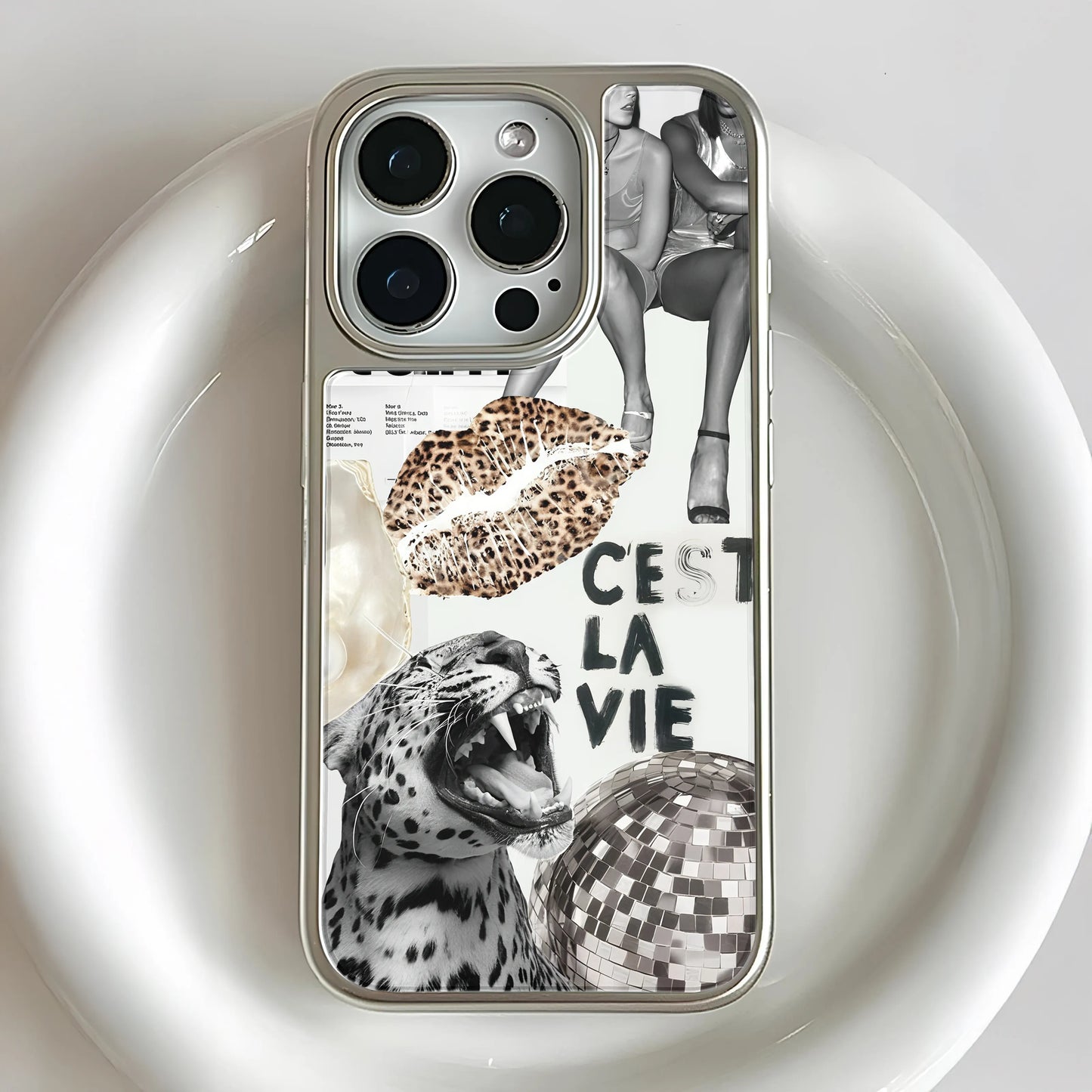 Holographic Chrome Phone Case - Wild Style Collage Design