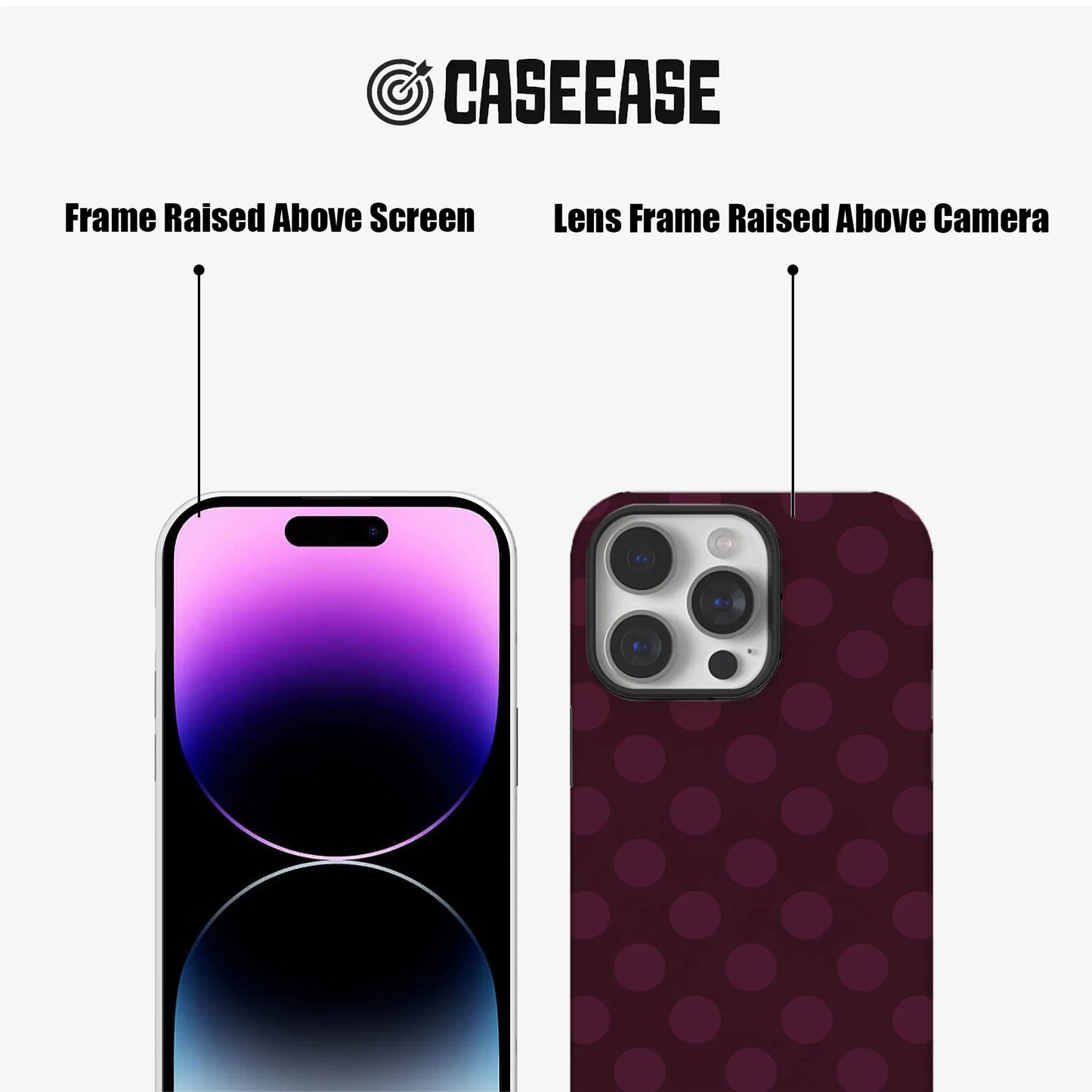 Stylish Burgundy Polka Dot Phone Case