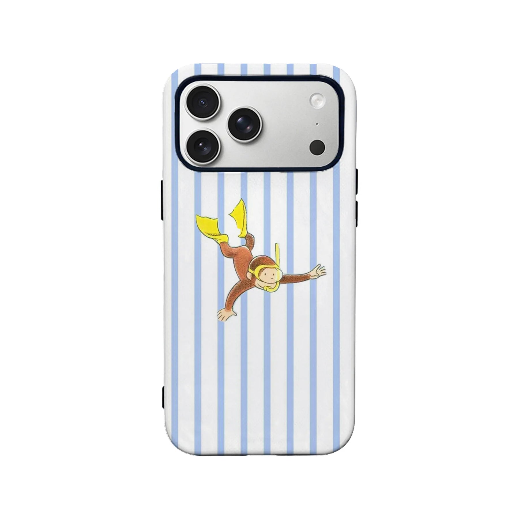 Funda para teléfono con diseño de mono curioso buceando