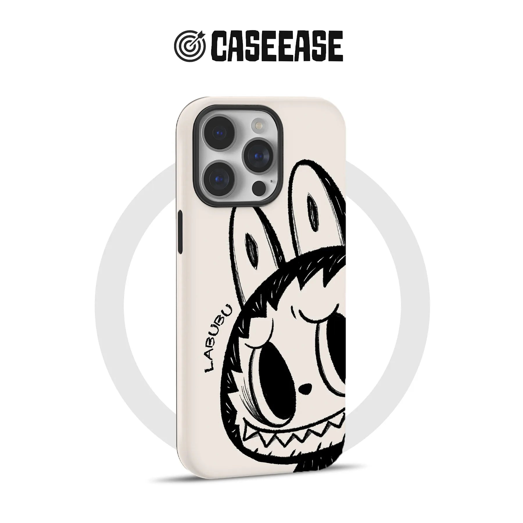 Cartoon Labubu Face Phone Case for iPhone