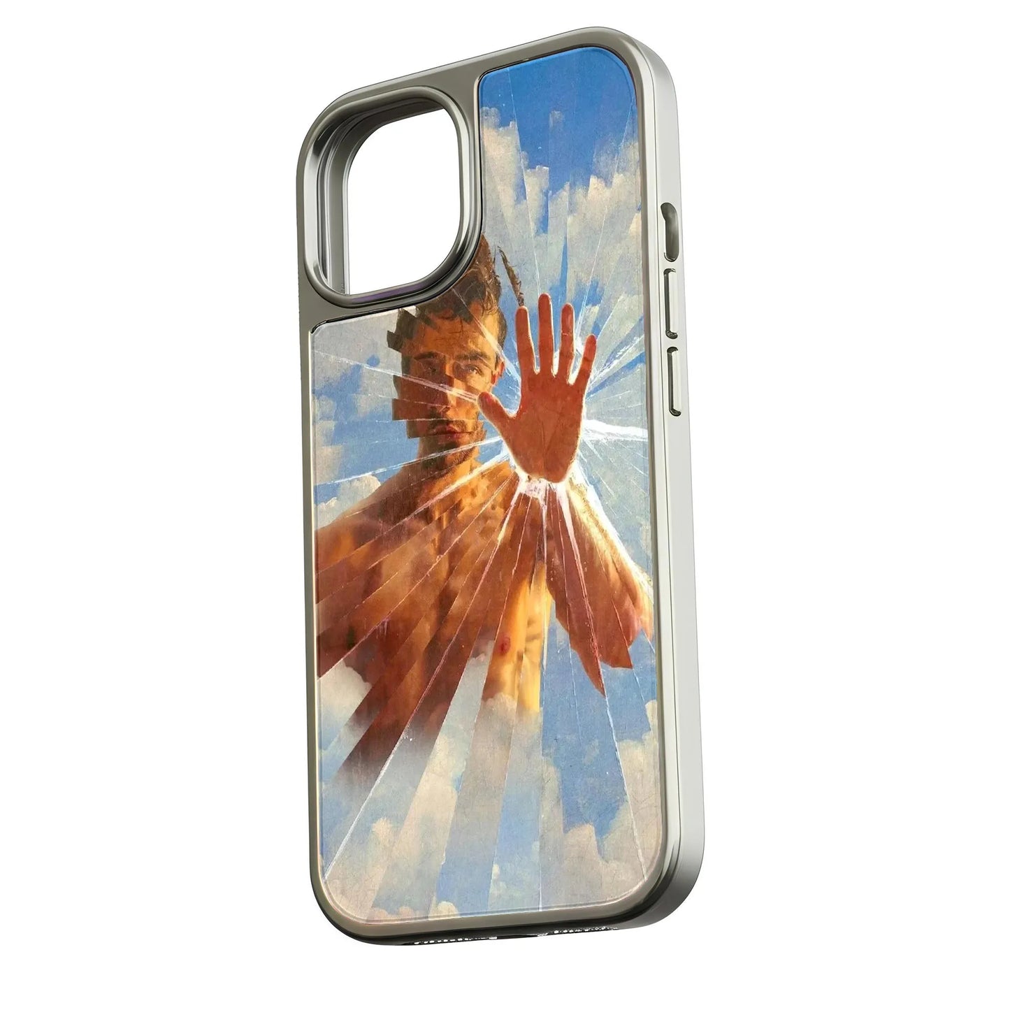 Holographic Chrome Phone Case for iPhone 14 - Reflective Art Effect