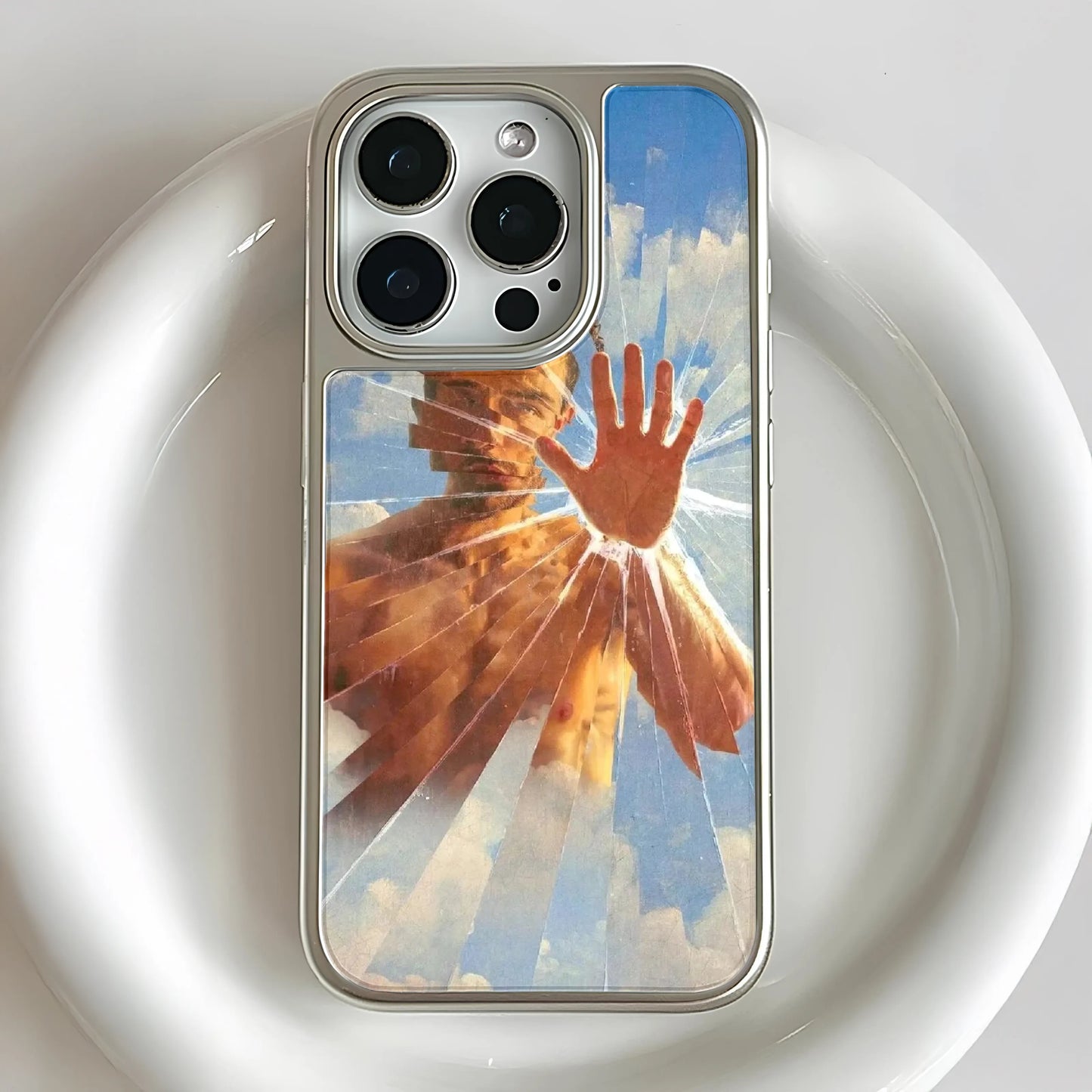 Holographic Chrome Phone Case for iPhone 14 - Reflective Art Effect