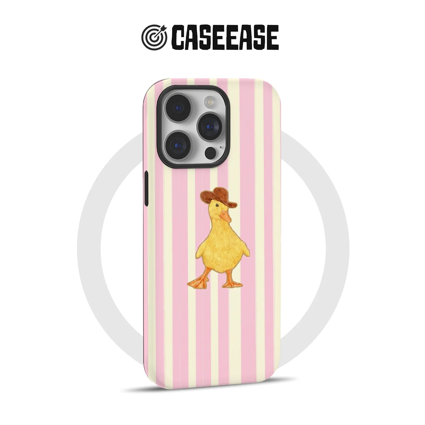 Cute Duck Phone Case with Stripes