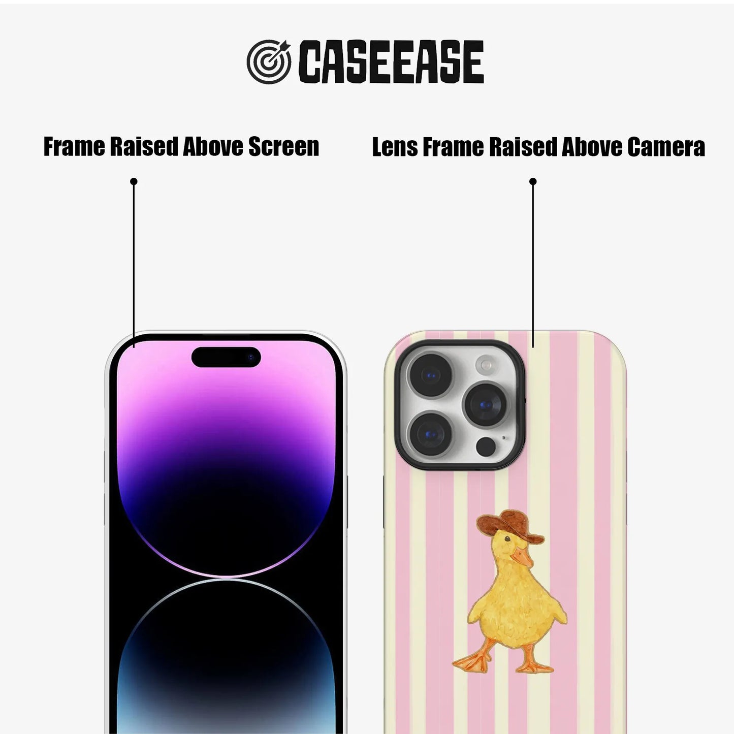 Cute Duck Phone Case with Stripes