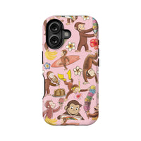 Funda para teléfono colorida de Curious George