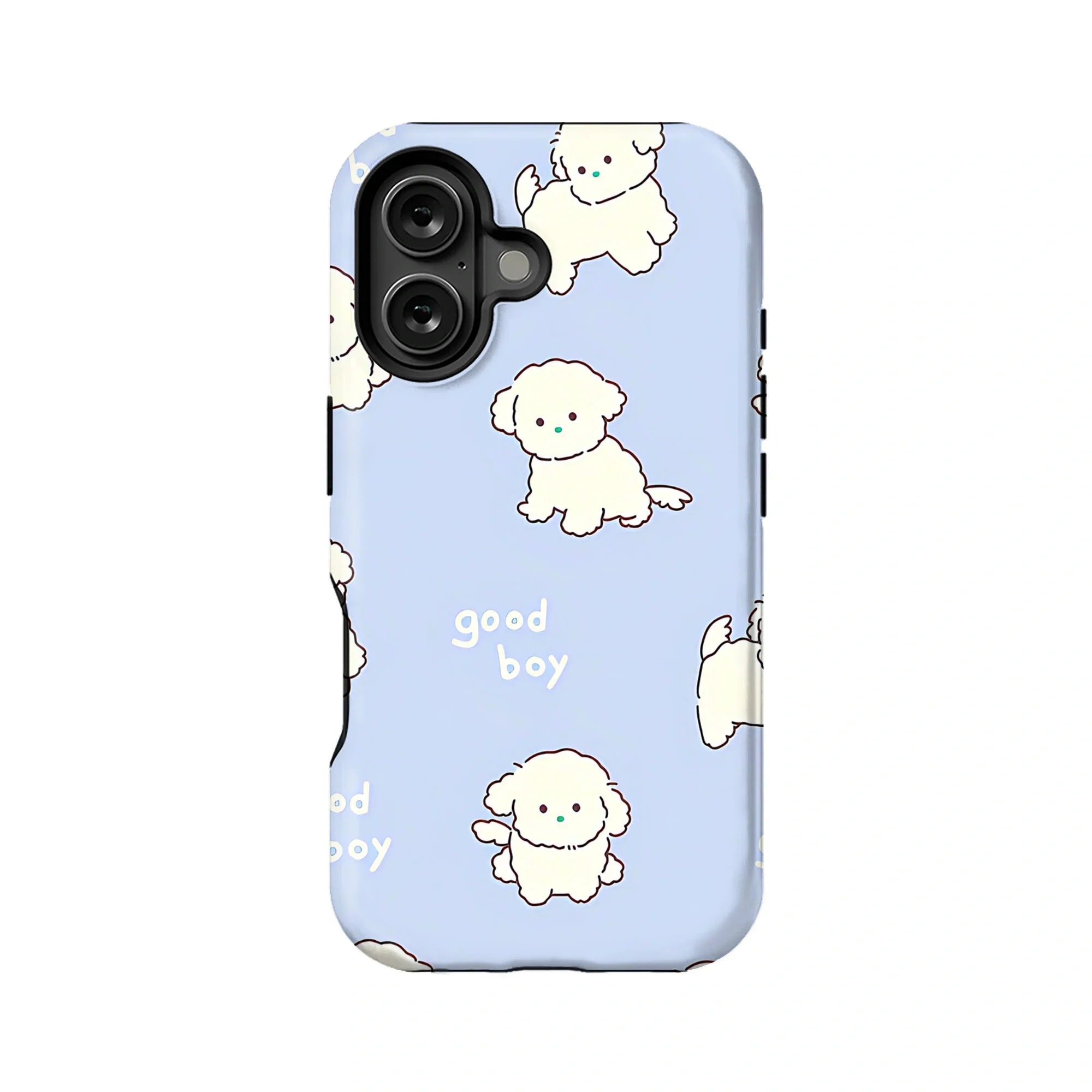 Adorable Puppy Phone Case – "Good Boy" Cartoon Design