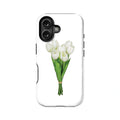 Elegant White Tulip Phone Case – Minimalist Floral Design