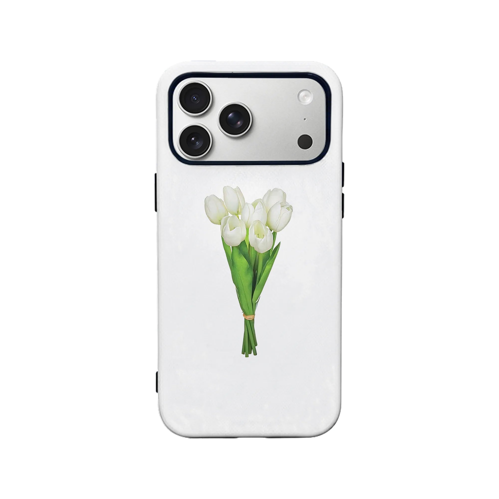 Elegant White Tulip Phone Case – Minimalist Floral Design