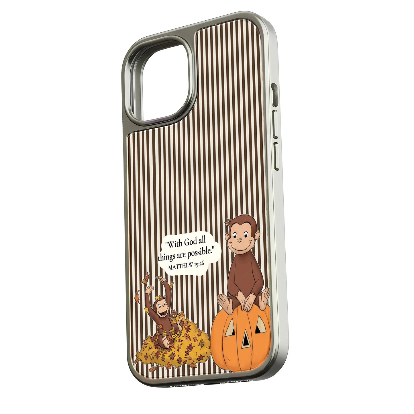 Holographic Chrome Curious Monkey Phone Case - Fall Edition
