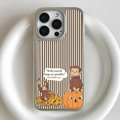 Holographic Chrome Curious Monkey Phone Case - Fall Edition