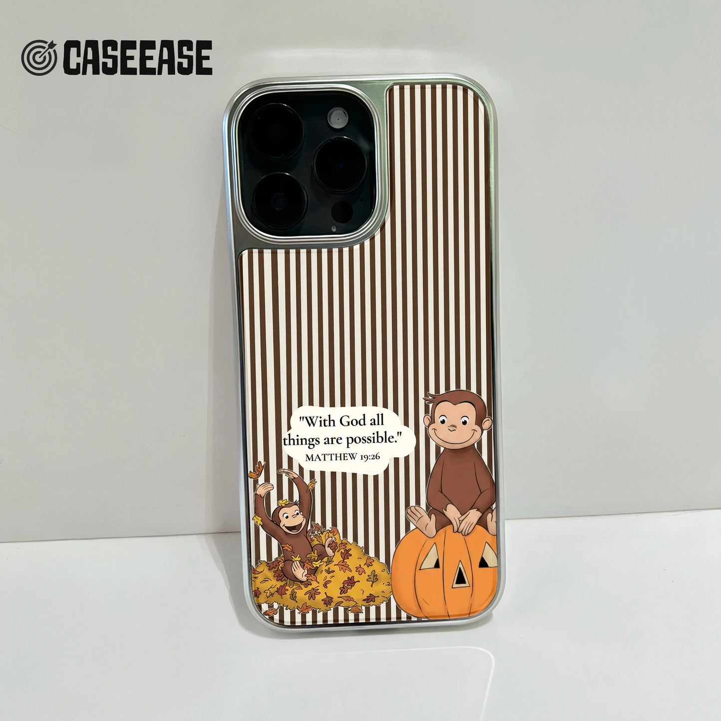 Holographic Chrome Curious Monkey Phone Case - Fall Edition