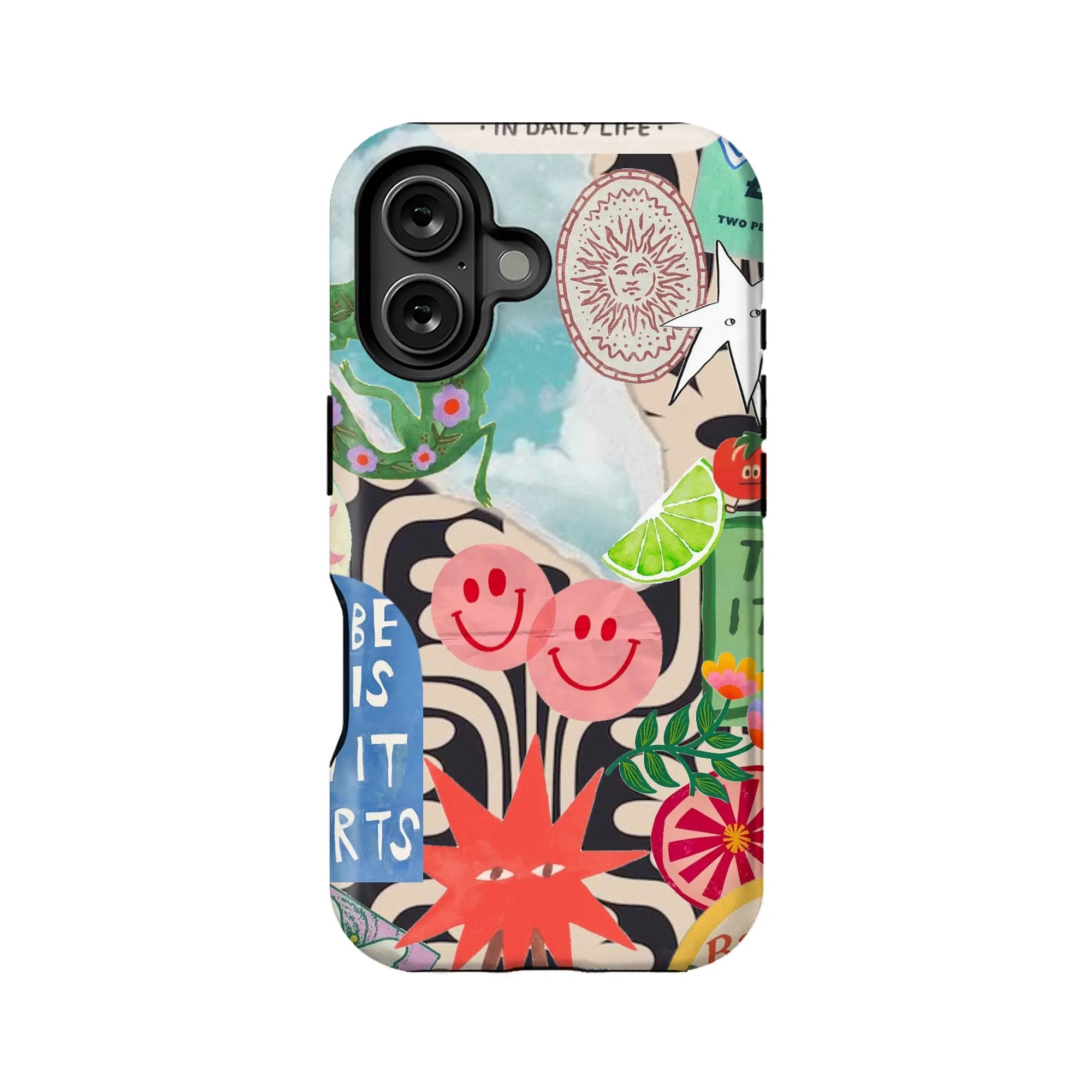 Colorful Sticker Art Phone Case for iPhone