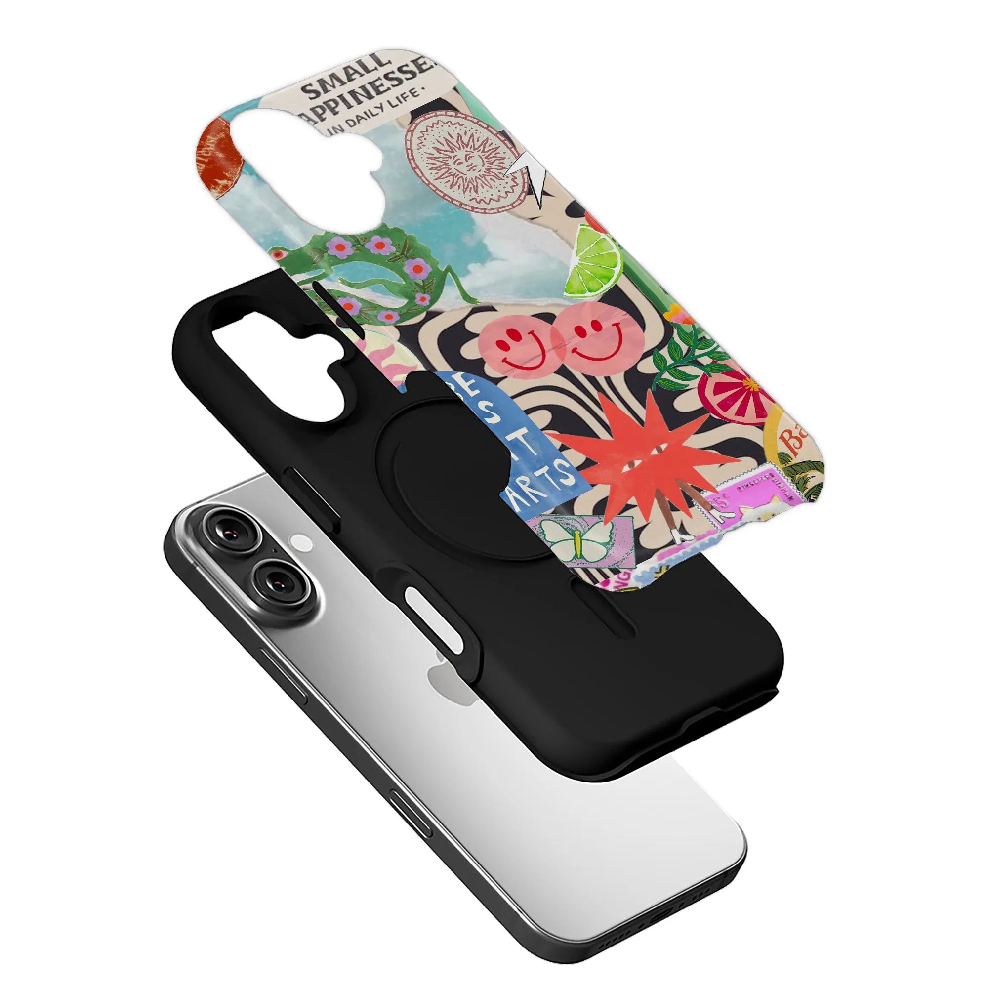 Colorful Sticker Art Phone Case for iPhone