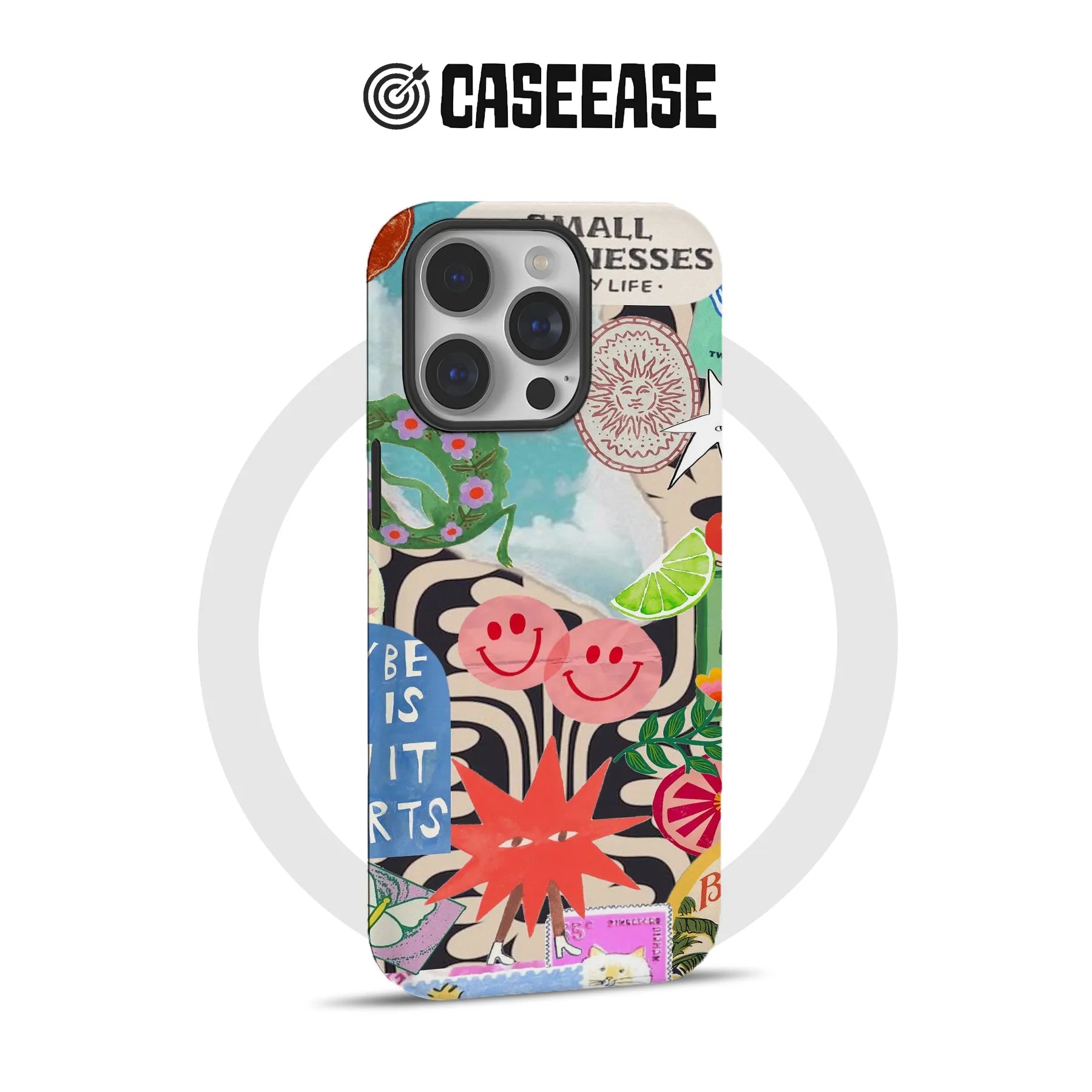 Colorful Sticker Art Phone Case for iPhone