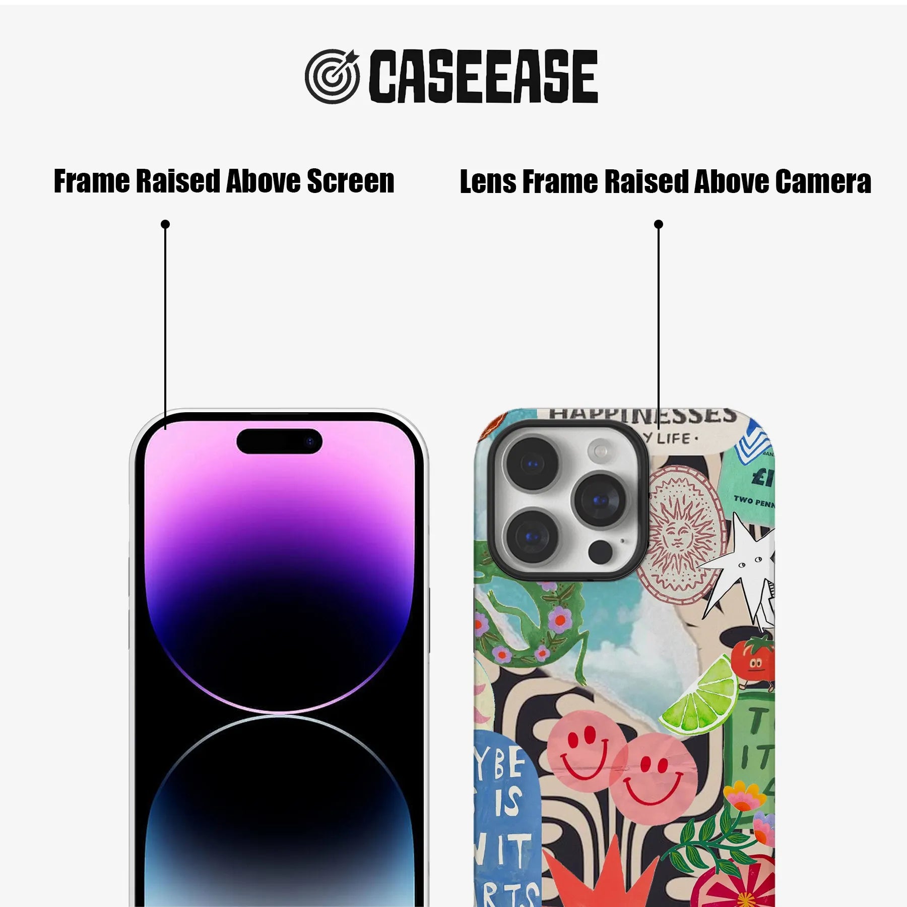 Colorful Sticker Art Phone Case for iPhone