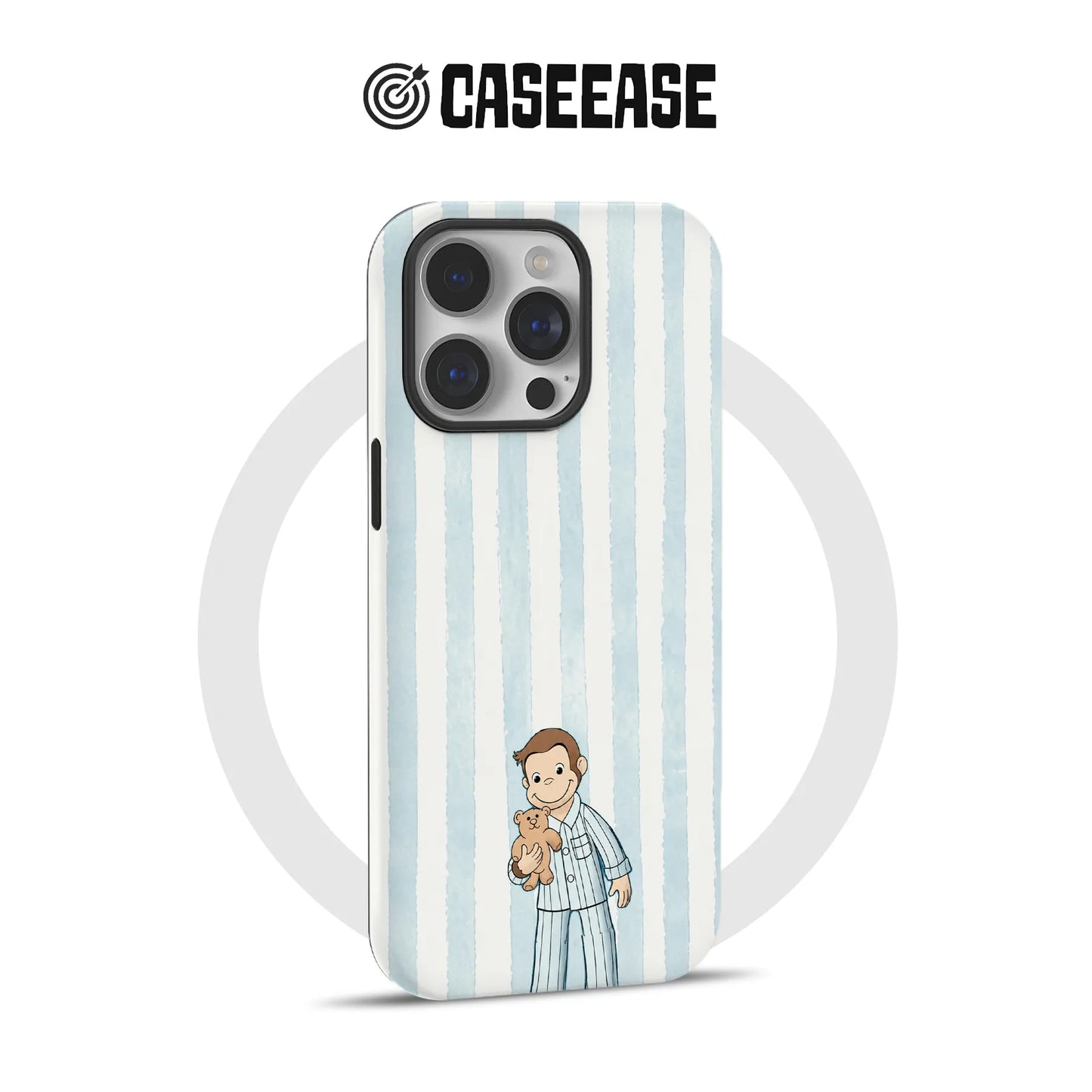 Cute Cartoon Boy Phone Case with Teddy Bear