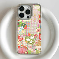 Funda holográfica cromada para teléfono - Diseño de jardín caprichoso