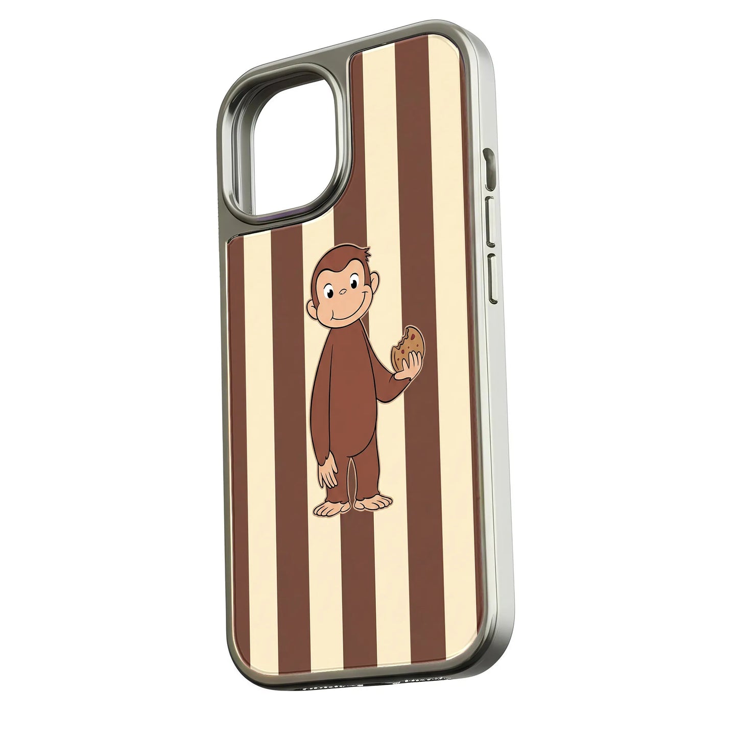 Holographic Chrome Curious Monkey Phone Case - Whimsical Design
