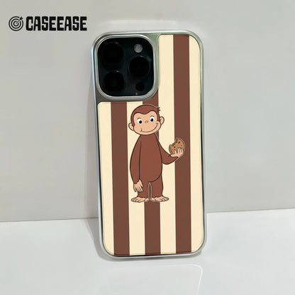 Holographic Chrome Curious Monkey Phone Case - Whimsical Design