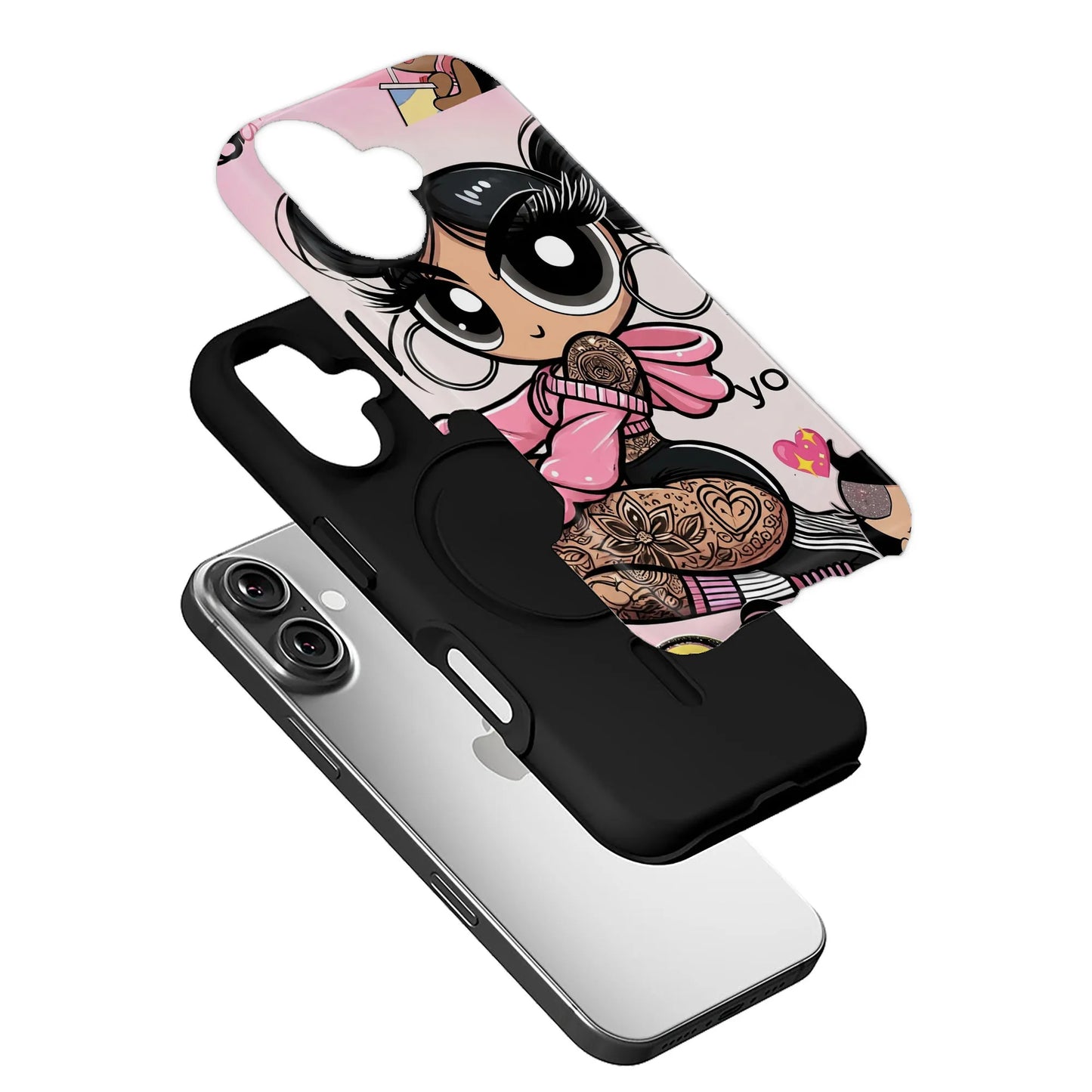 Cartoon Style Tattooed Girl Phone Case