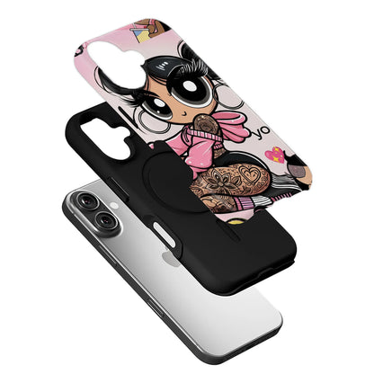 Cartoon Style Tattooed Girl Phone Case