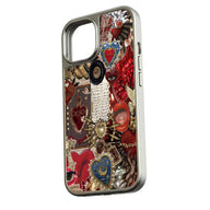 Funda holográfica cromada para teléfono - Diseño de collage de corazones