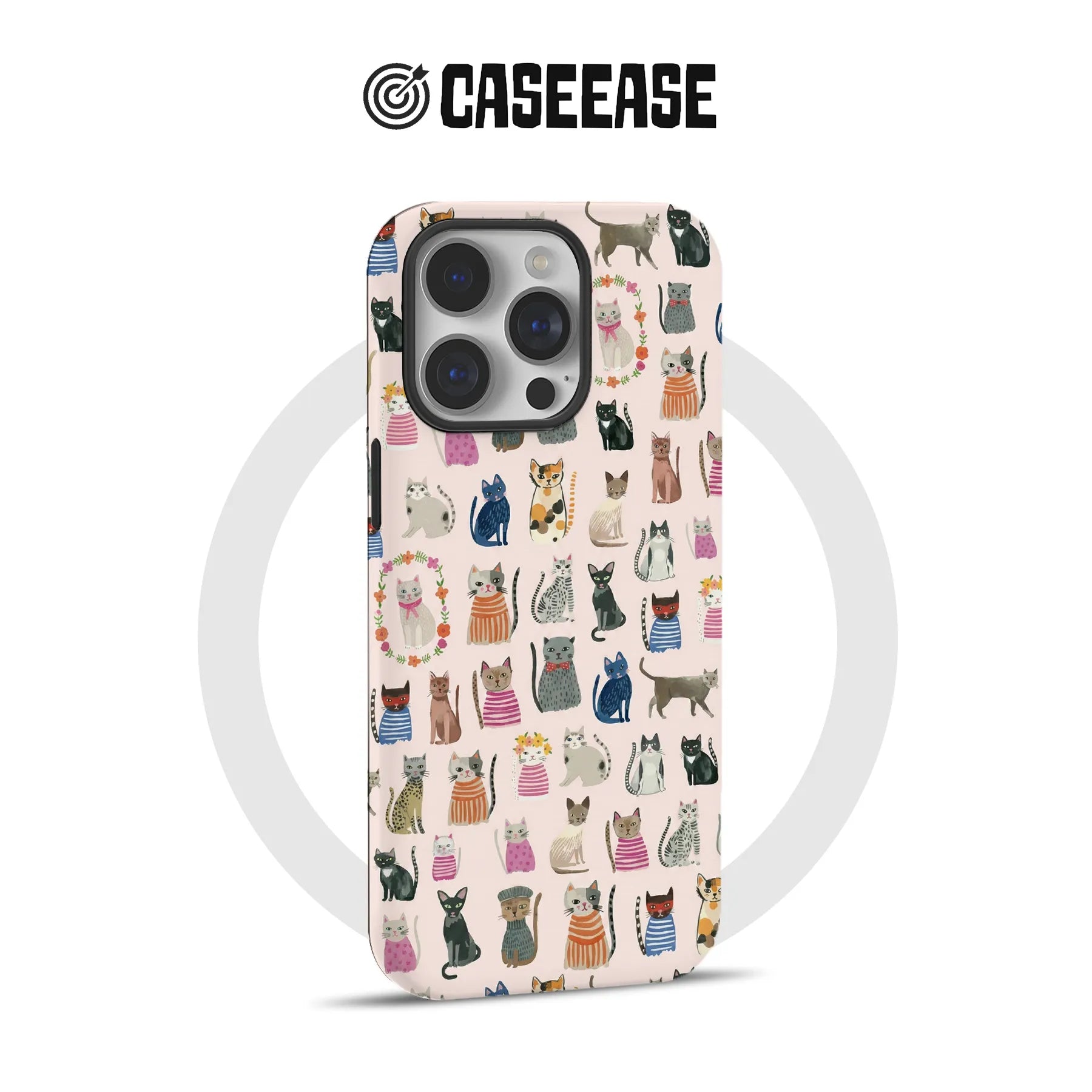 Funda para teléfono con bonito estampado de gato