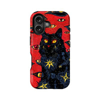 Mystical Black Cat Phone Case 2025 – Starry Eyes and Cosmic Vibes
