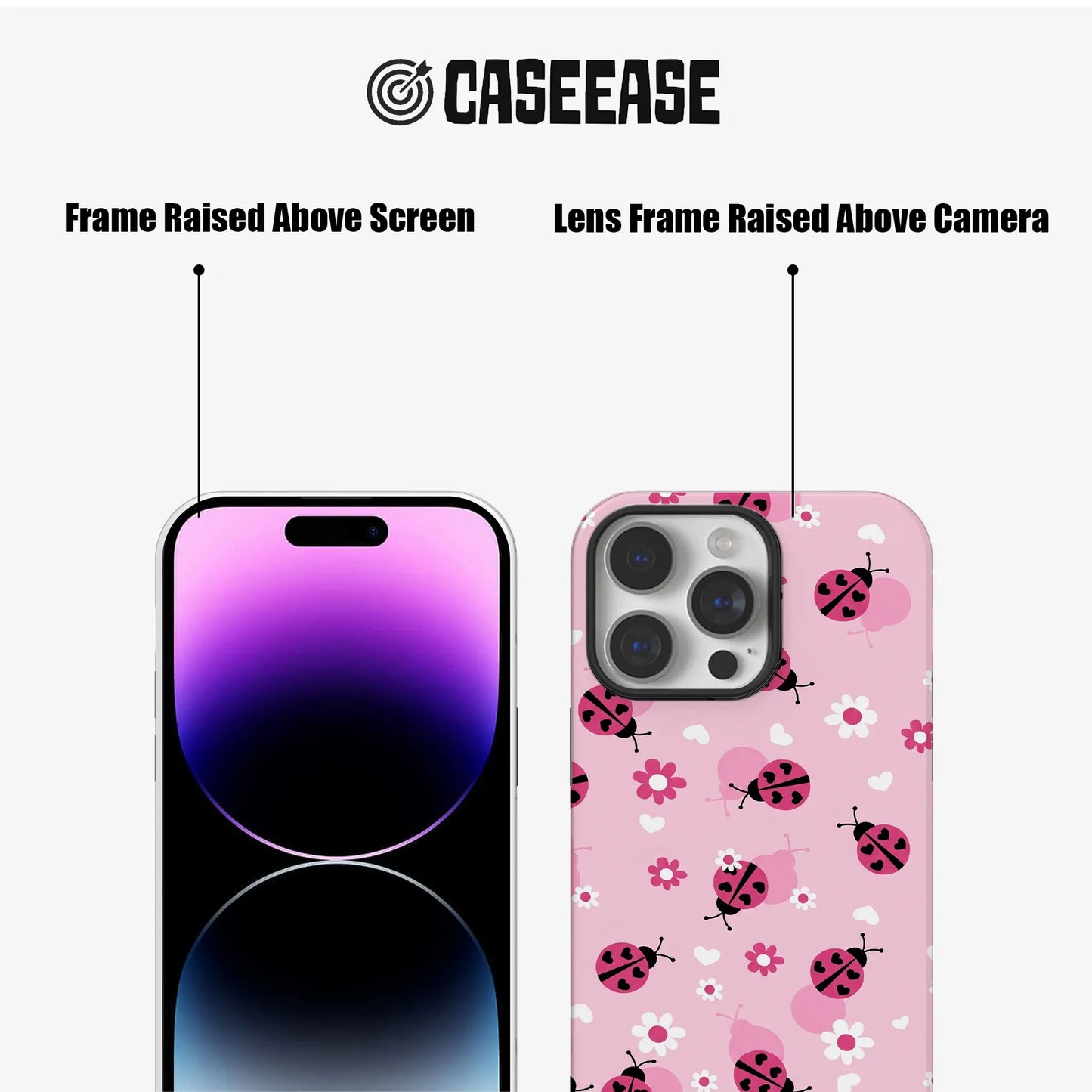 Cute Ladybug and Flower Phone Case