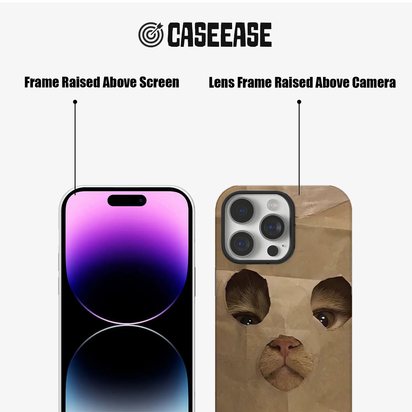 종이봉투 고양이 귀여운 동물 아이폰 폰 케이스