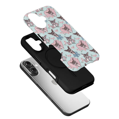 Charming Chihuahua Heart Pattern Phone Case