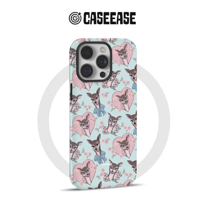 Charming Chihuahua Heart Pattern Phone Case