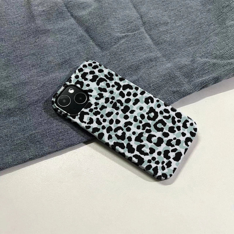Classic Black & White Leopard Print iPhone Case