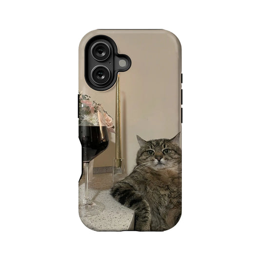 파란 고양이 귀여운 동물 아이폰 폰 케이스