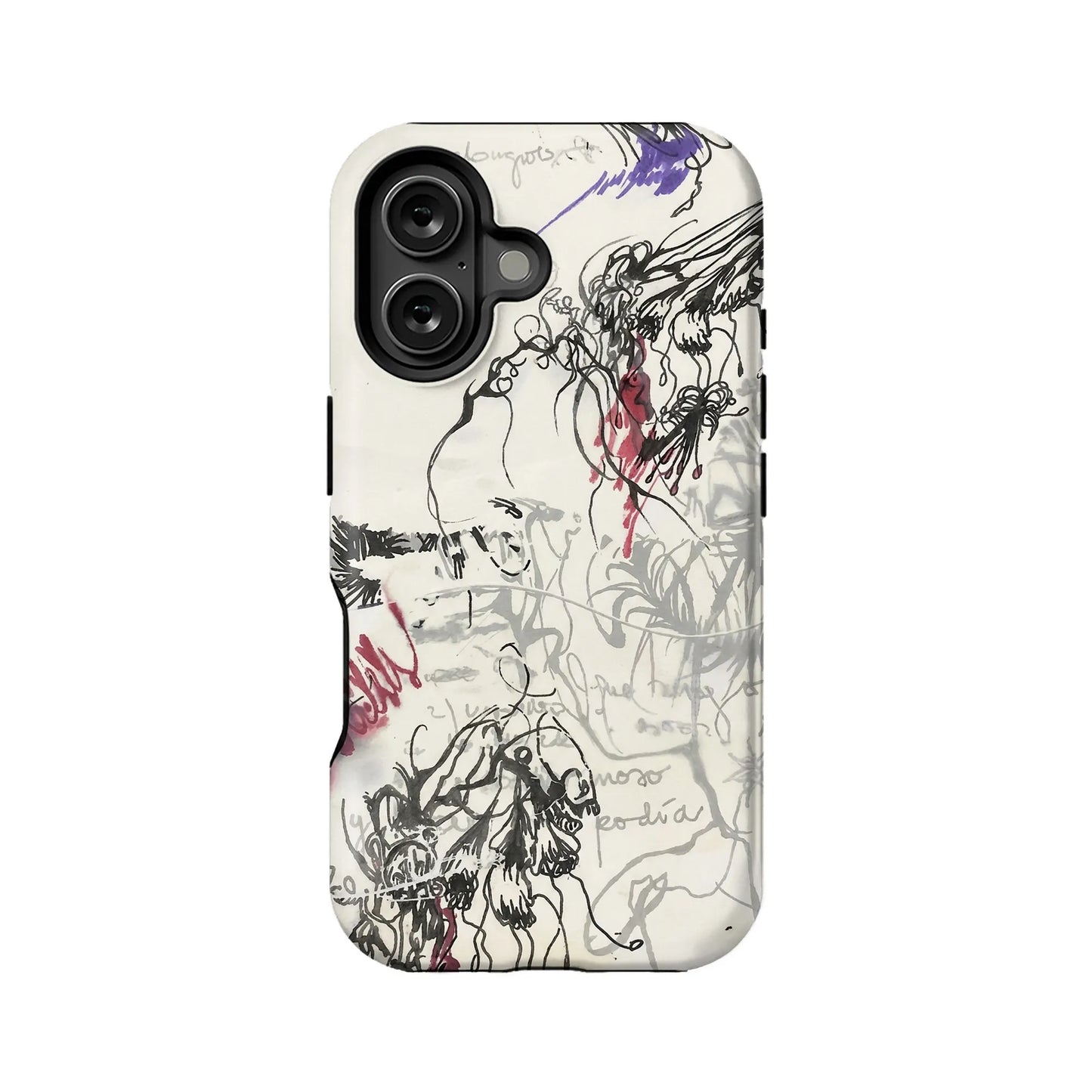 Abstract Ink Art Phone Case 2025 – Minimalist Black and Red Design