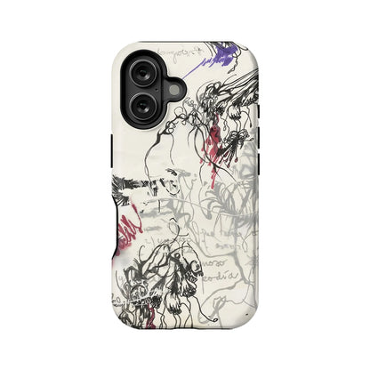 Abstract Ink Art Phone Case 2025 – Minimalist Black and Red Design
