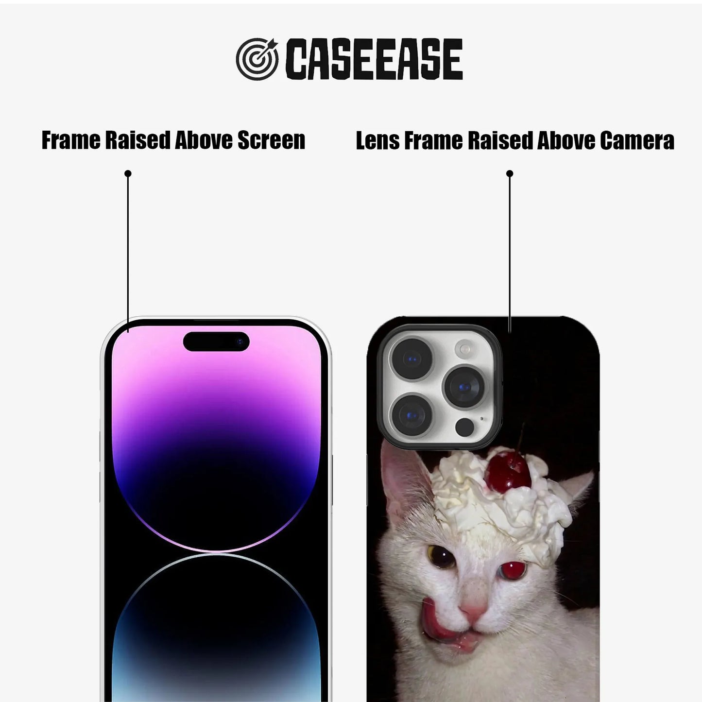 Whimsical Cat Dessert Phone Case 2025 – Playful Whipped Cream Design