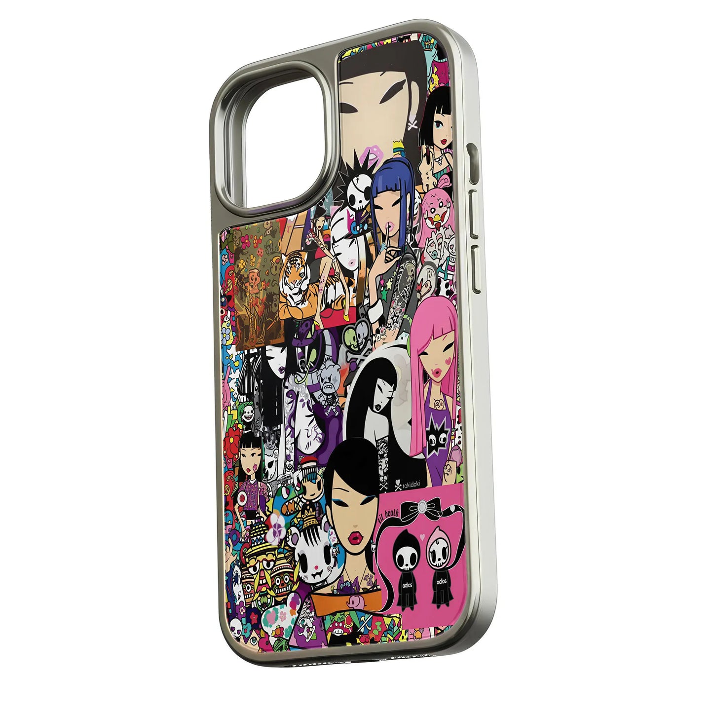 Holographic Chrome Phone Case - Colorful Pop Art Design