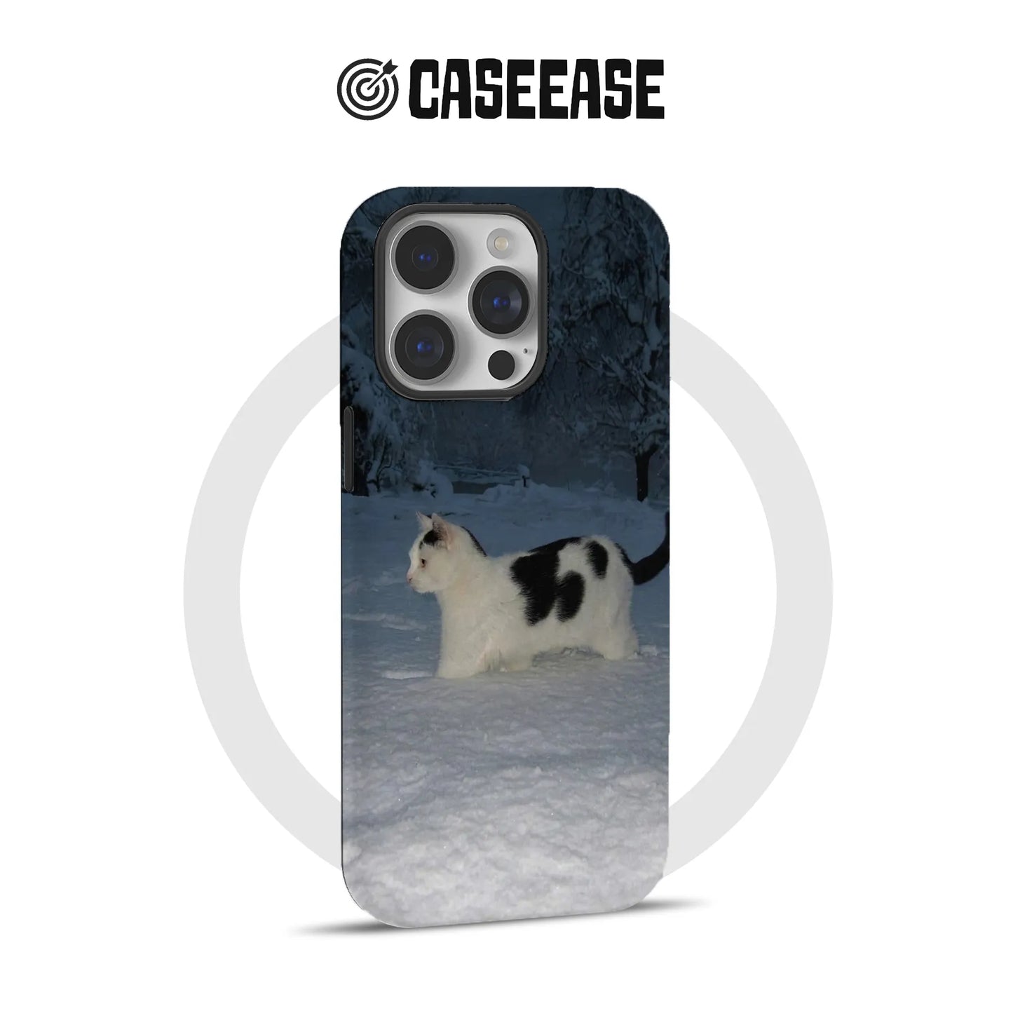 Snow Cat Phone Case 2025 – Elegant White Cat in a Winter Wonderland