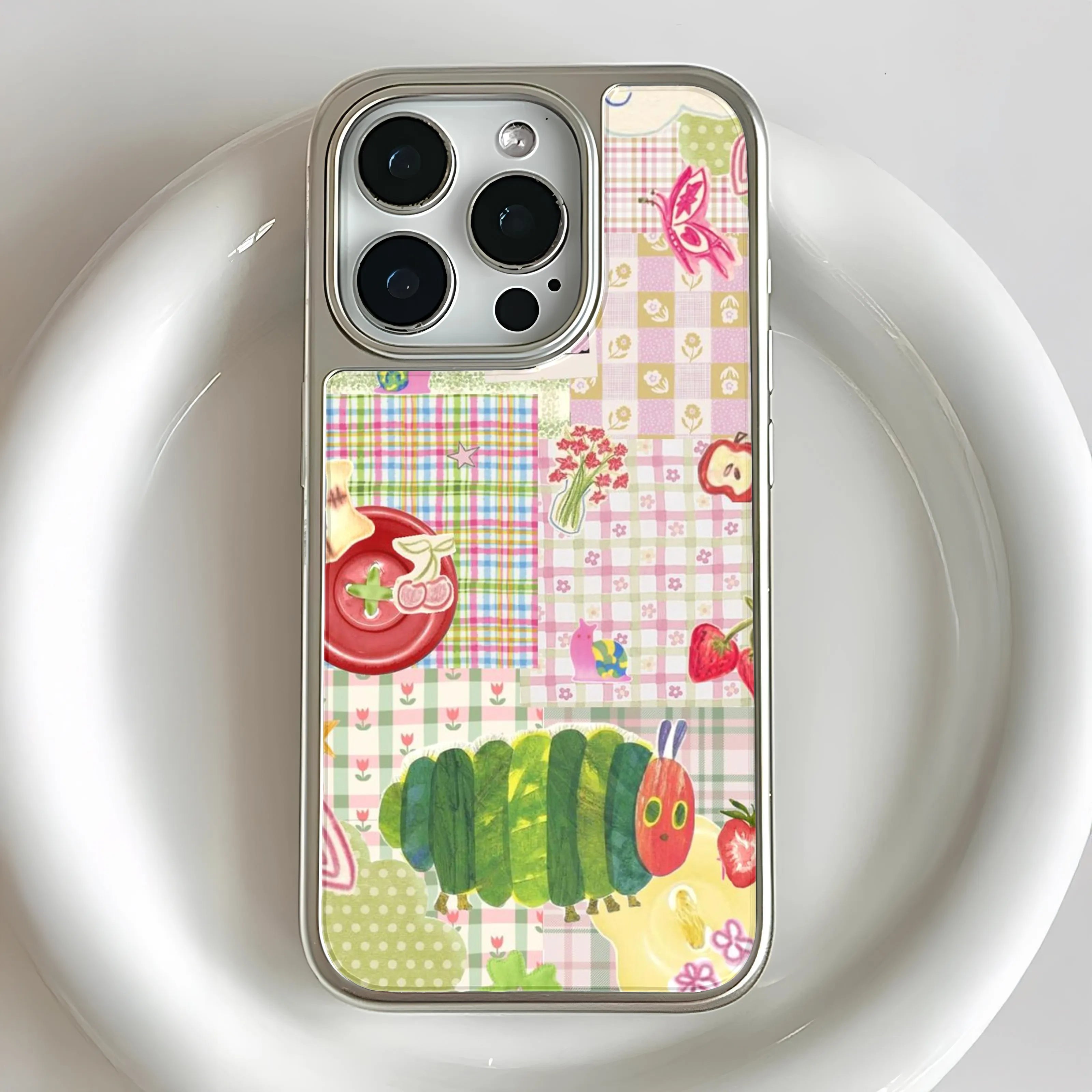 Holographic Chrome Caterpillar Phone Case - Kids & Nature Inspired