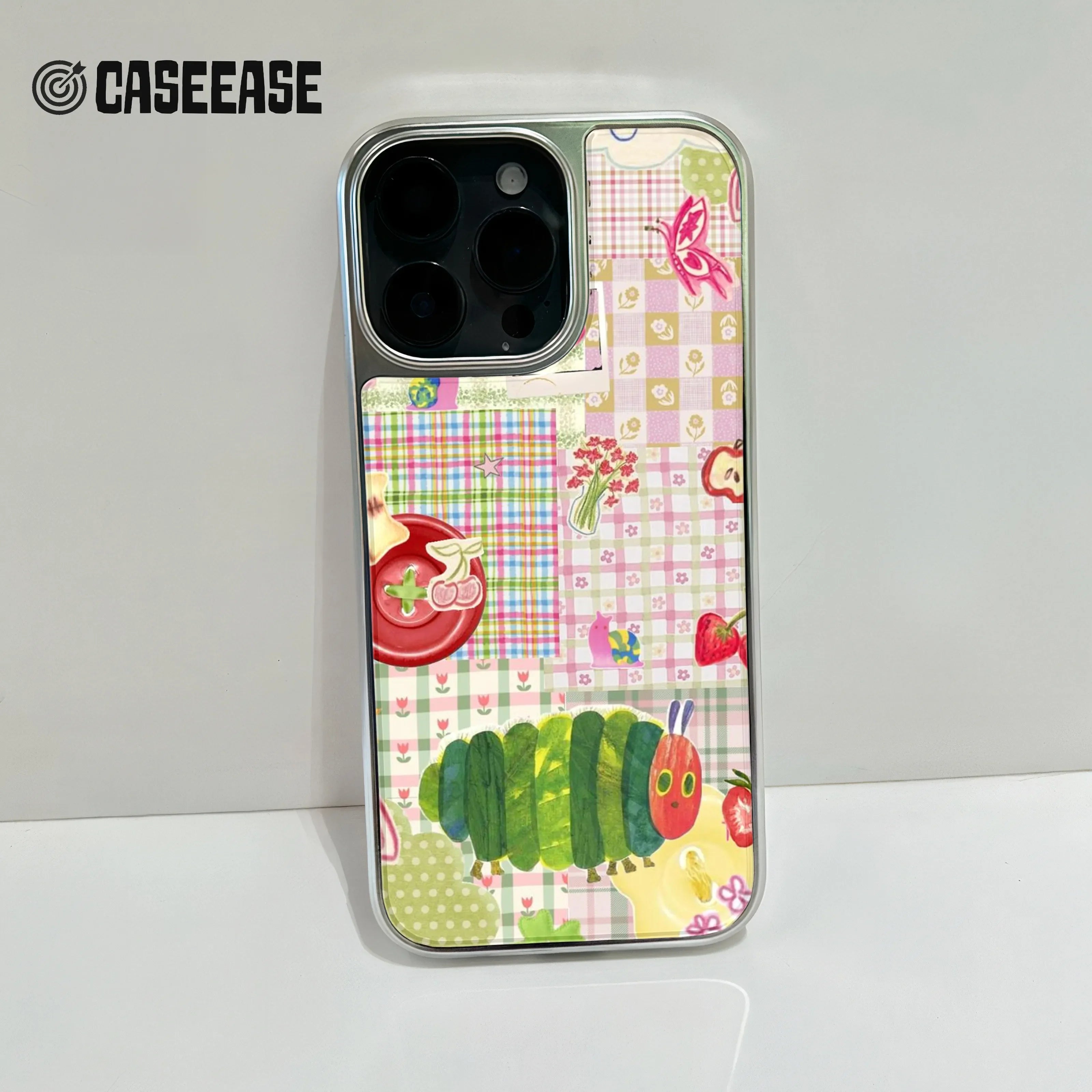 Holographic Chrome Caterpillar Phone Case - Kids & Nature Inspired