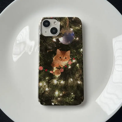 Christmas Cat in Tree Phone Case – Festive and Whimsical Design