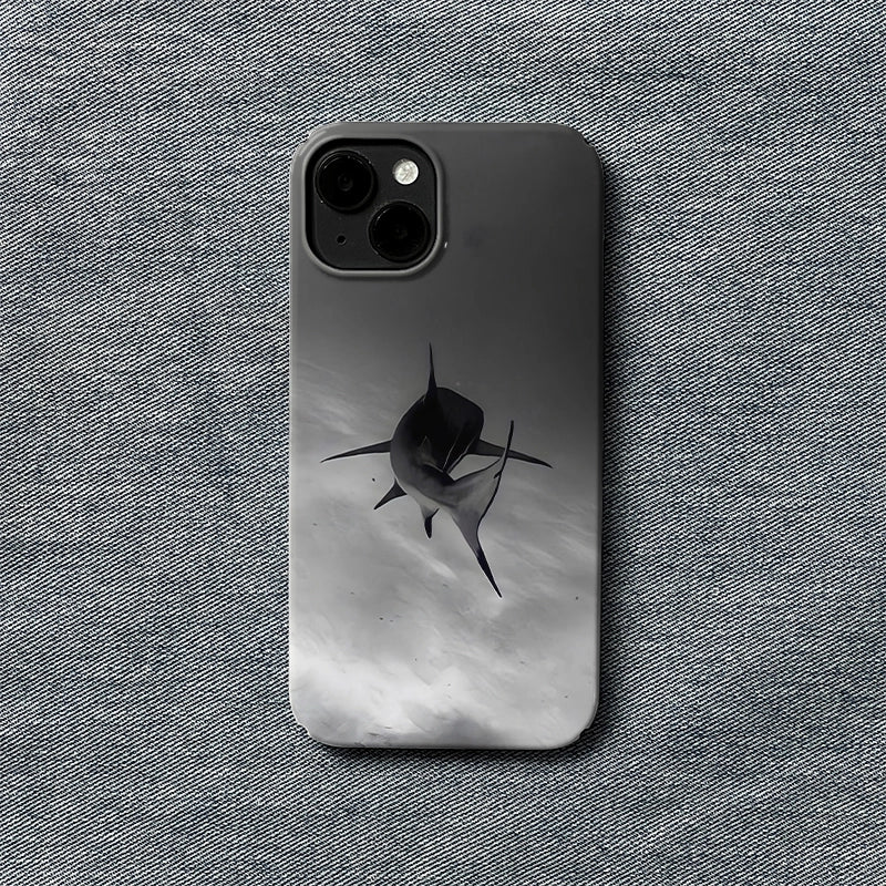 Shark Dance Phone Case – Minimalist Oceanic Elegance