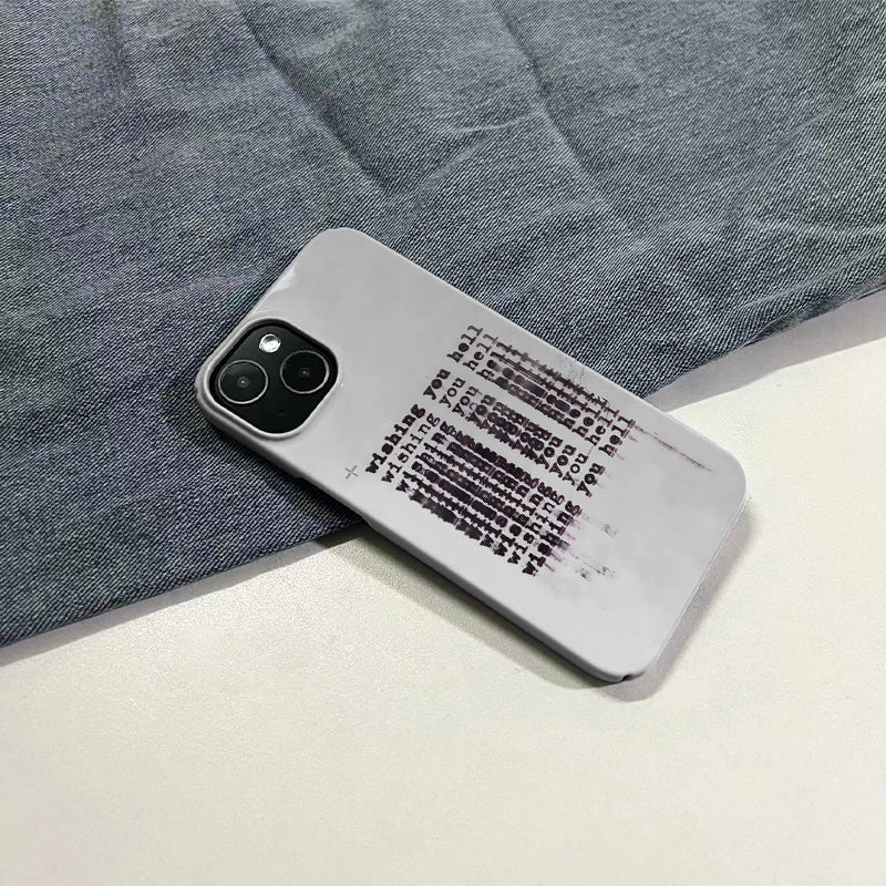Wishing You Hell Phone Case – Edgy Text-Based Design