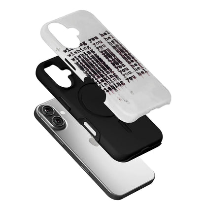 Wishing You Hell Phone Case – Edgy Text-Based Design