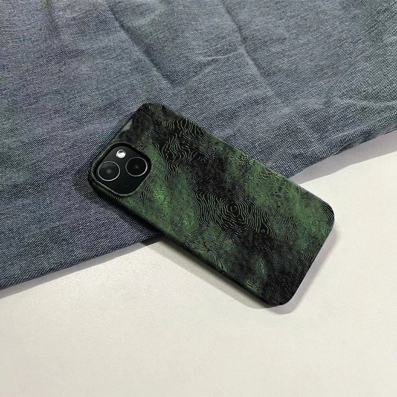 Green Topographic Phone Case – Nature-Inspired Contour Design