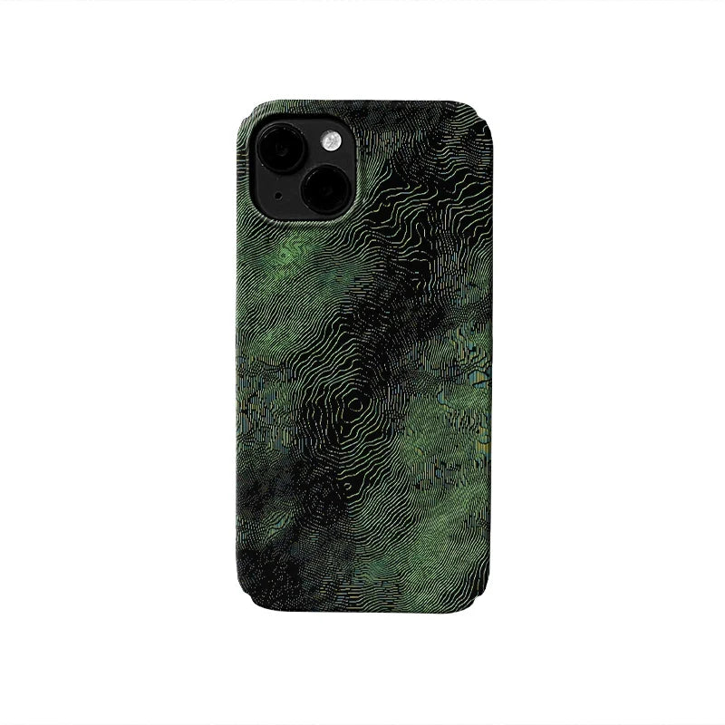 Green Topographic Phone Case – Nature-Inspired Contour Design
