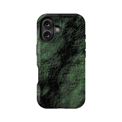 Green Topographic Phone Case – Nature-Inspired Contour Design